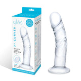 7 Inch Curved Realistic Glass Dildo With Veins