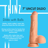 7 Inch Uncut Dildo with Balls