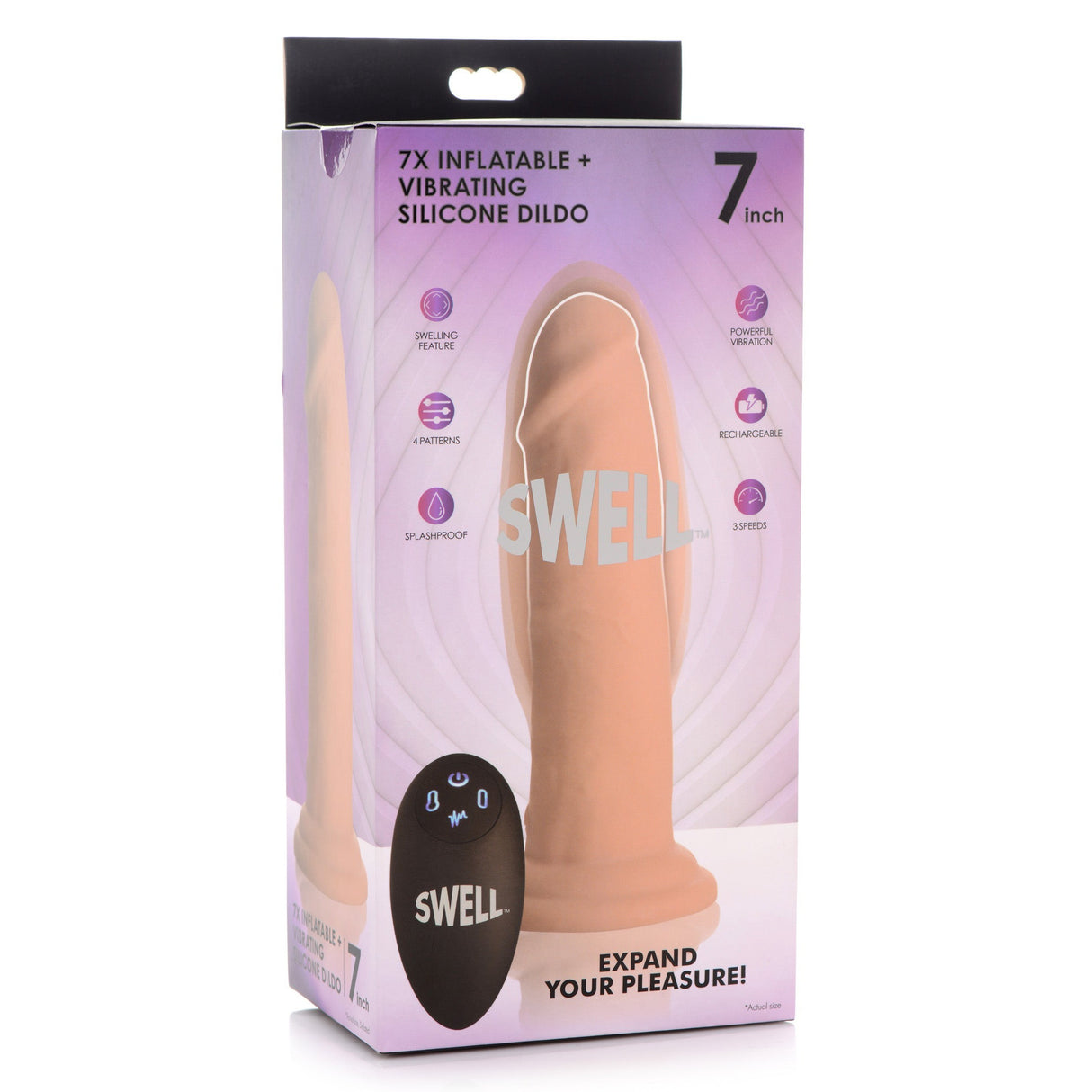 7X Inflatable and Vibrating Silicone Dildo