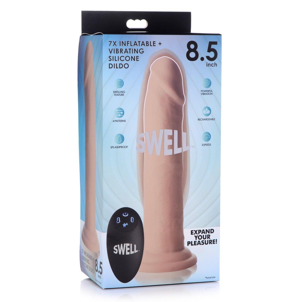 7X Inflatable and Vibrating Silicone Dildo