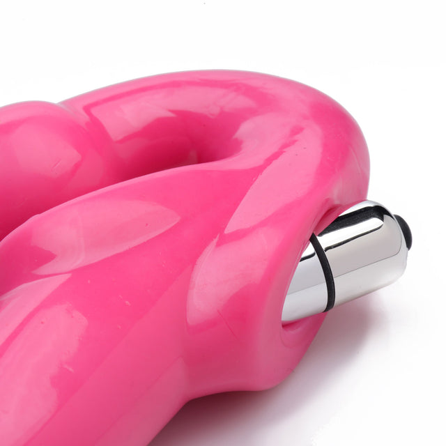 7X Revolver Slim 8 Inch Vibrating Strapless Strap-on - Pink