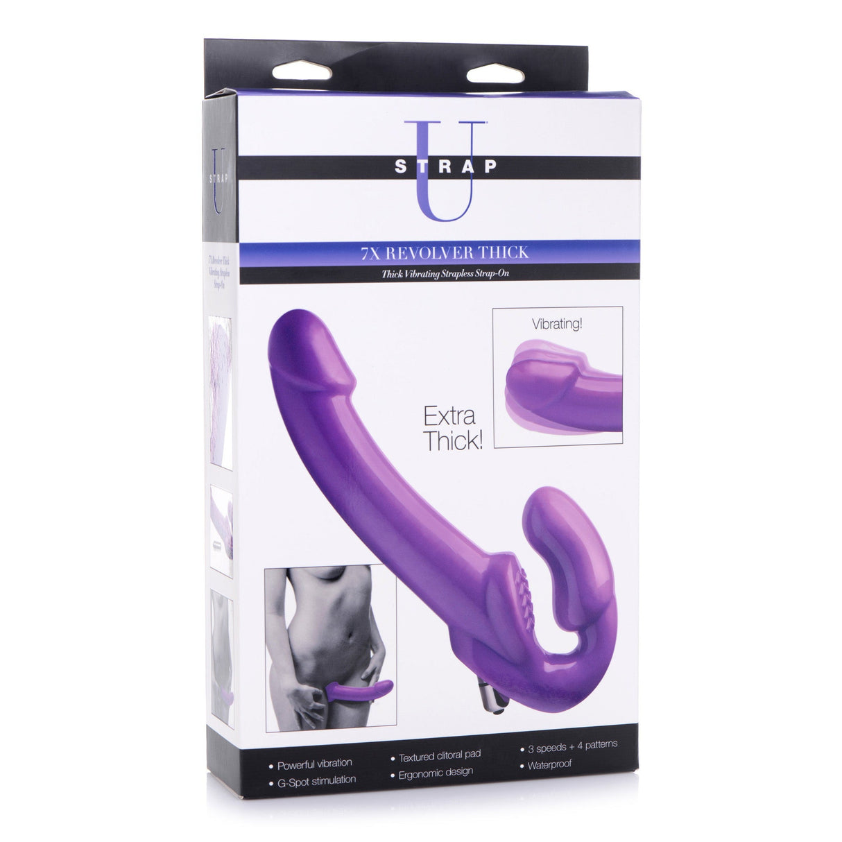 7X Revolver Thick Vibrating Strapless Strap-On