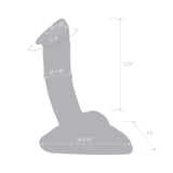 7.5 Inch Rideable Standing Glass Cock With Stability Base