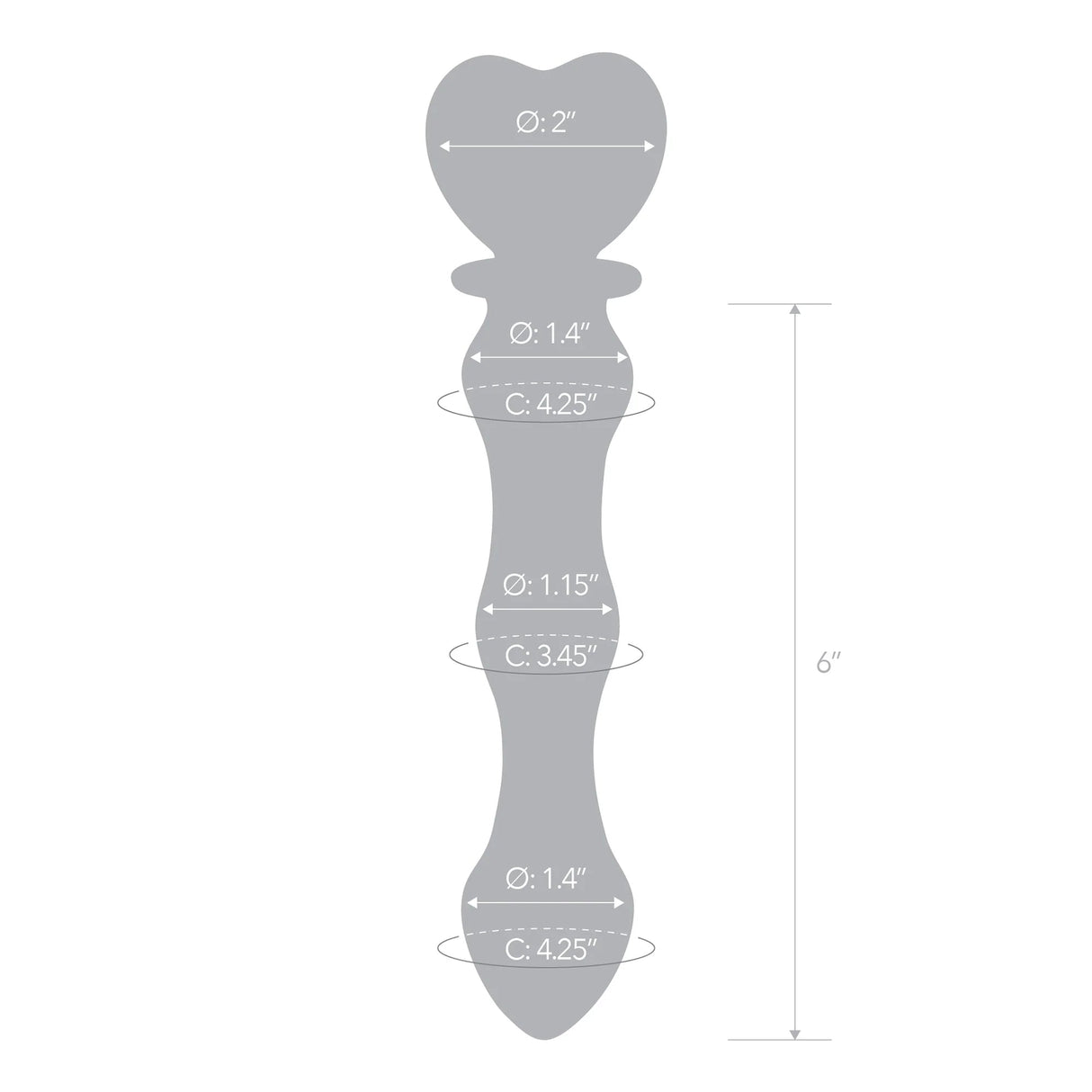 8 Inch Sweetheart Glass Dildo