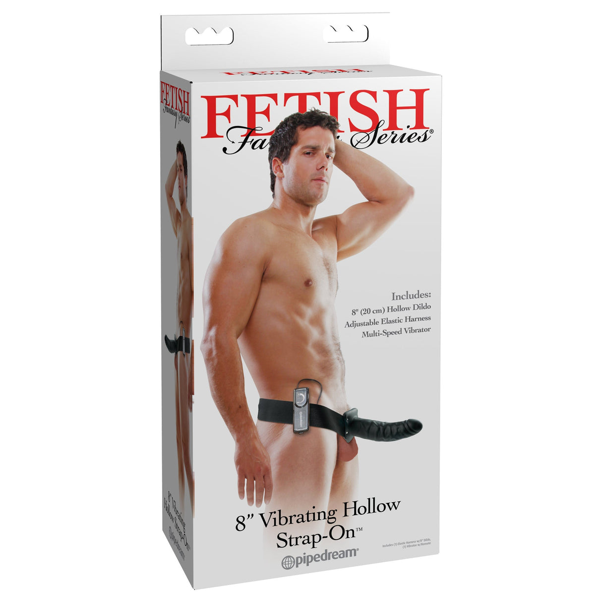 8 Inch Vibrating Hollow Strap-On