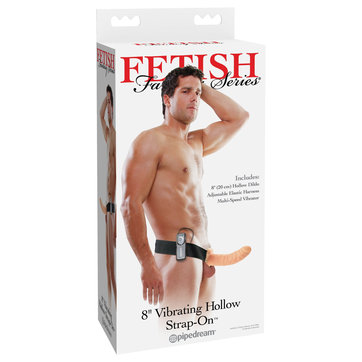 8 Inch Vibrating Hollow Strap-On