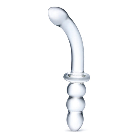 8 inch Ribbed G-Spot Glass Dildo