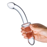 8 inch Ribbed G-Spot Glass Dildo