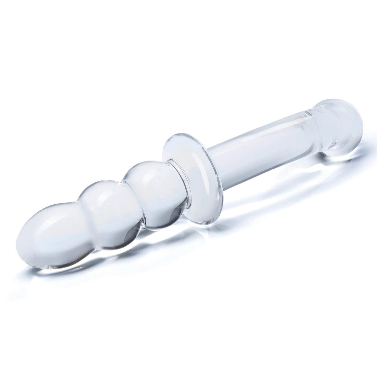 8 inch Ribbed G-Spot Glass Dildo