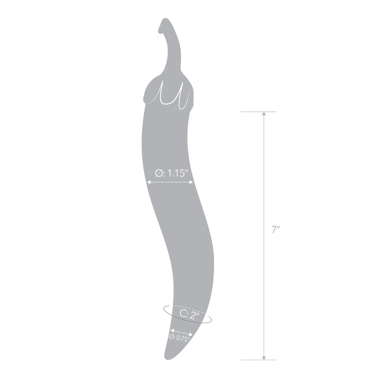 8.25 Inch Glass Naturals Chili Pepper Dildo