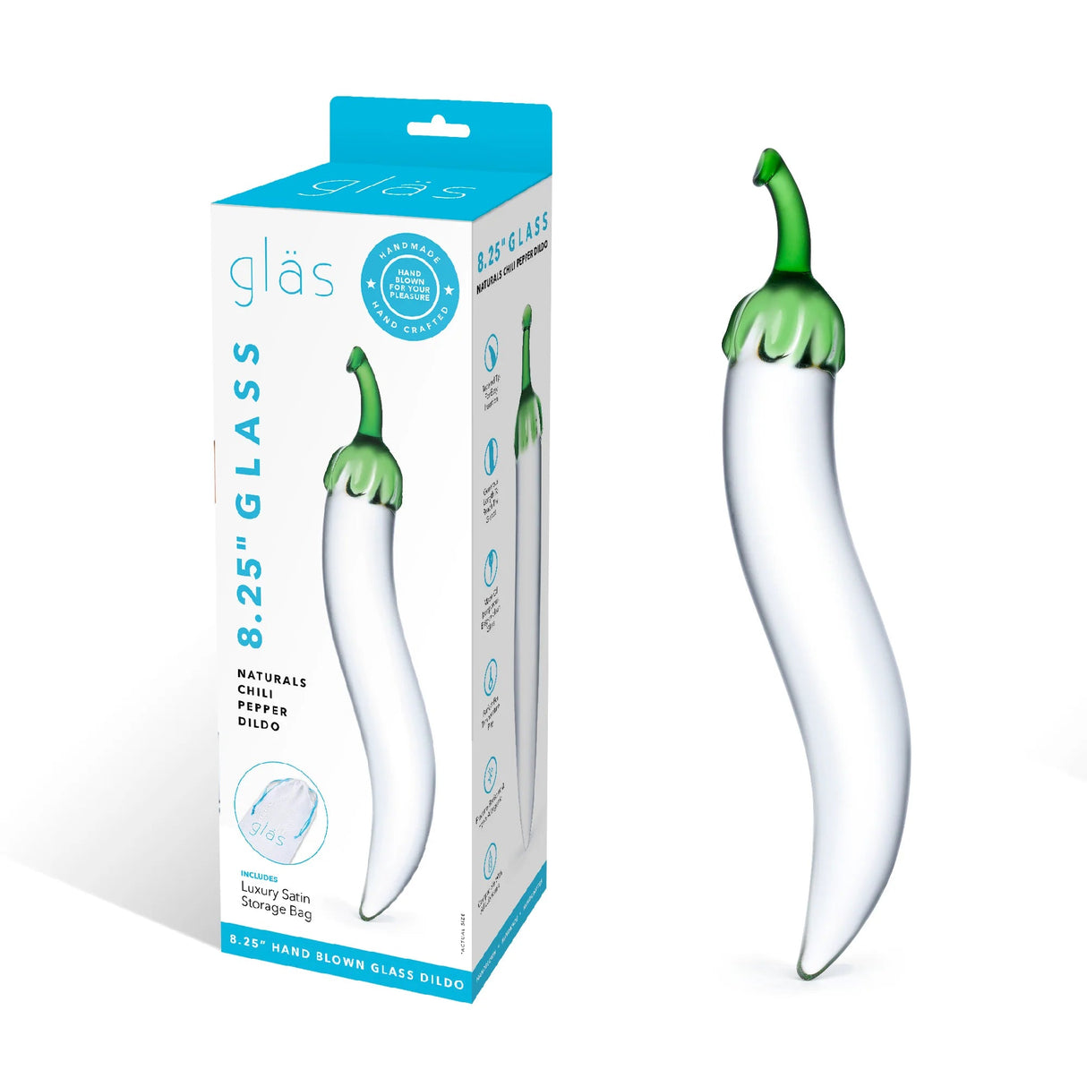 8.25 Inch Glass Naturals Chili Pepper Dildo