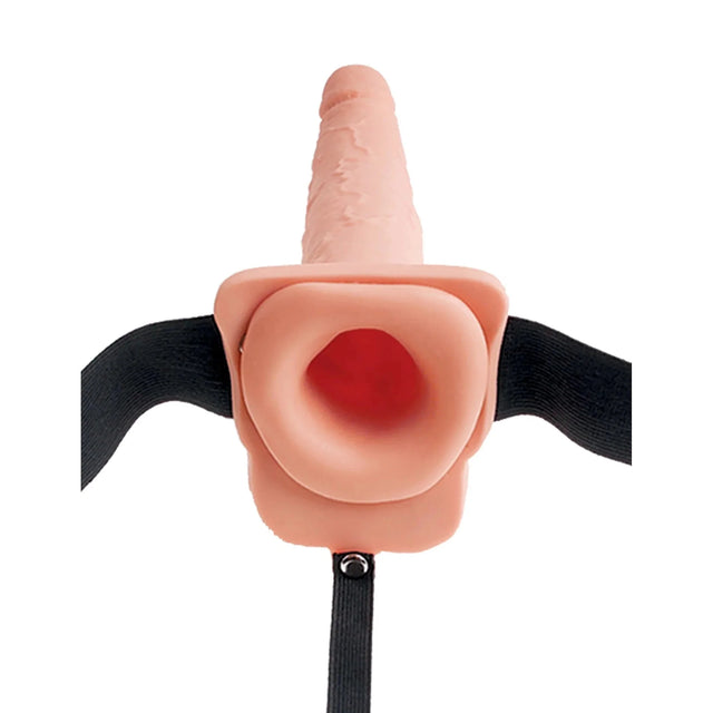9 Inch Hollow Squirting Realistic Strap-On with Balls