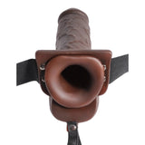 9 Inch Hollow Squirting Realistic Strap-On with Balls