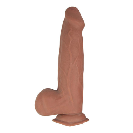 9.25 Inch Thick Shaft Uncut Dildo - Brown