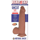 9.25 Inch Thick Shaft Uncut Dildo - Brown