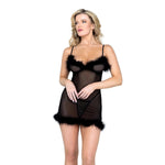 Afterhours Maribou & Mesh Chemise