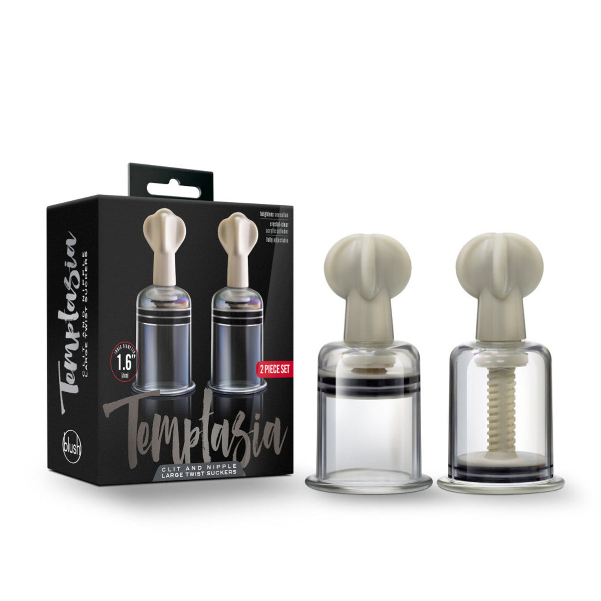 Blush 2-Pack Temptasia Clit & Nipple Large Twist Suckers