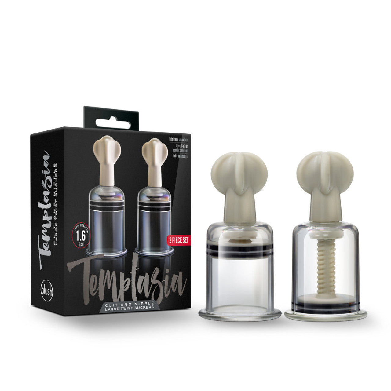 Blush 2-Pack Temptasia Clit & Nipple Large Twist Suckers