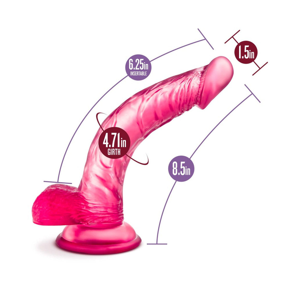 Blush B Yours Sweet n' Hard 7 Dildo with Suction Cup