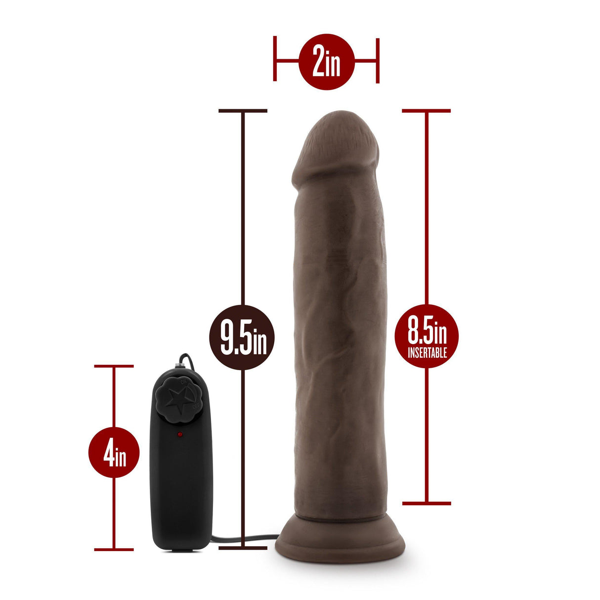 Blush Dr. Skin 9.5 Inch Vibrating Realistic Suction Cup Dildo