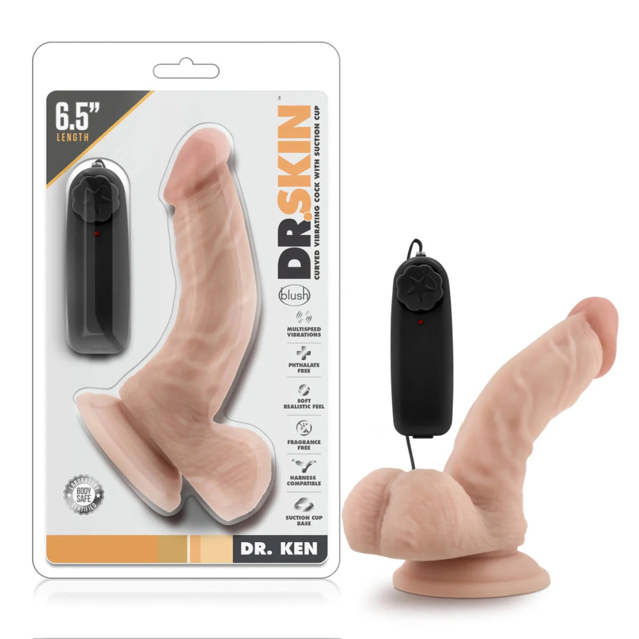 Blush Dr. Skin Vibrating Realistic Cock