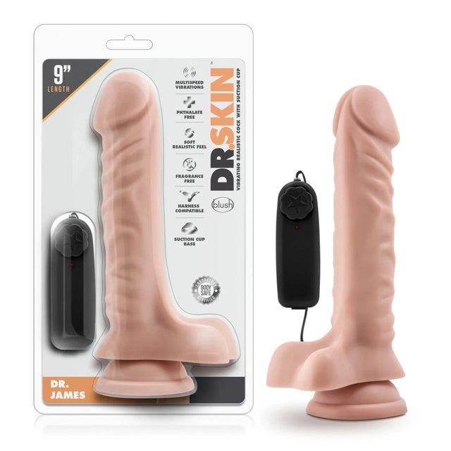 Blush Dr. Skin Vibrating Realistic Cock