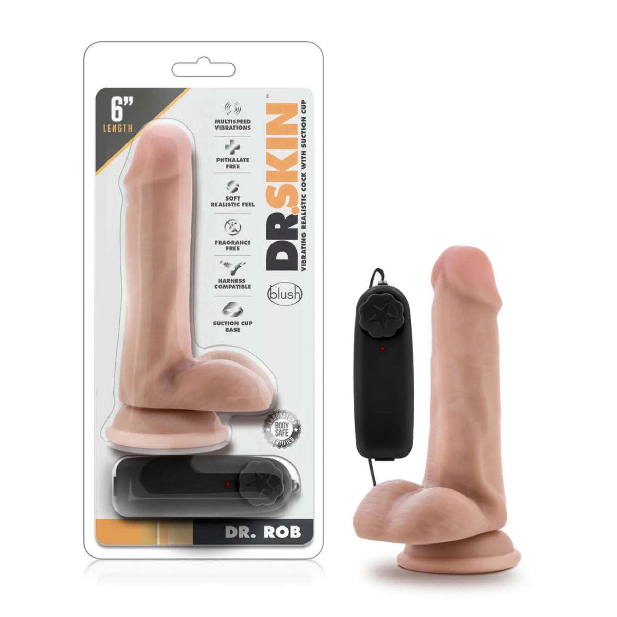 Blush Dr. Skin Vibrating Realistic Cock