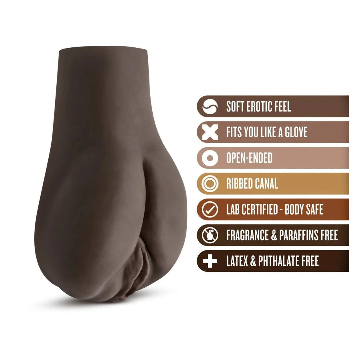 Blush Hot Chocolate Vibrating Realistic Masturbator