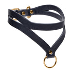 Bondage Baddie Black and Gold Collar with O-Ring