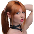 Bondage Baddie Black and Gold Collar with O-Ring