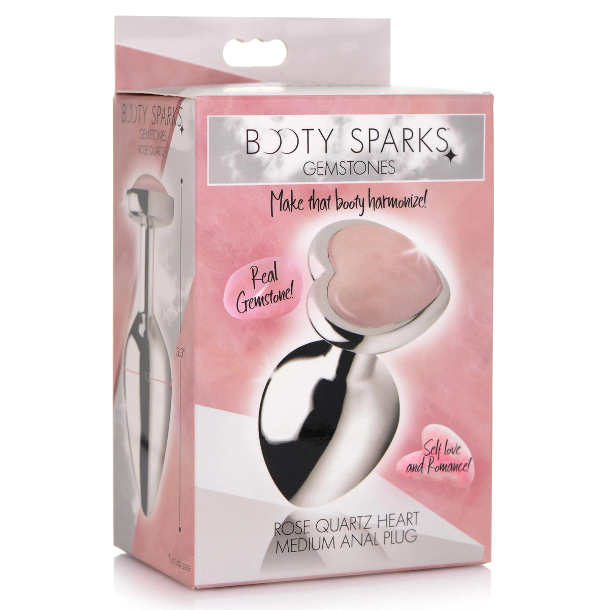 Booty Sparks Gemstones Rose Quartz Heart Anal Plug
