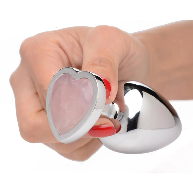 Booty Sparks Gemstones Rose Quartz Heart Anal Plug