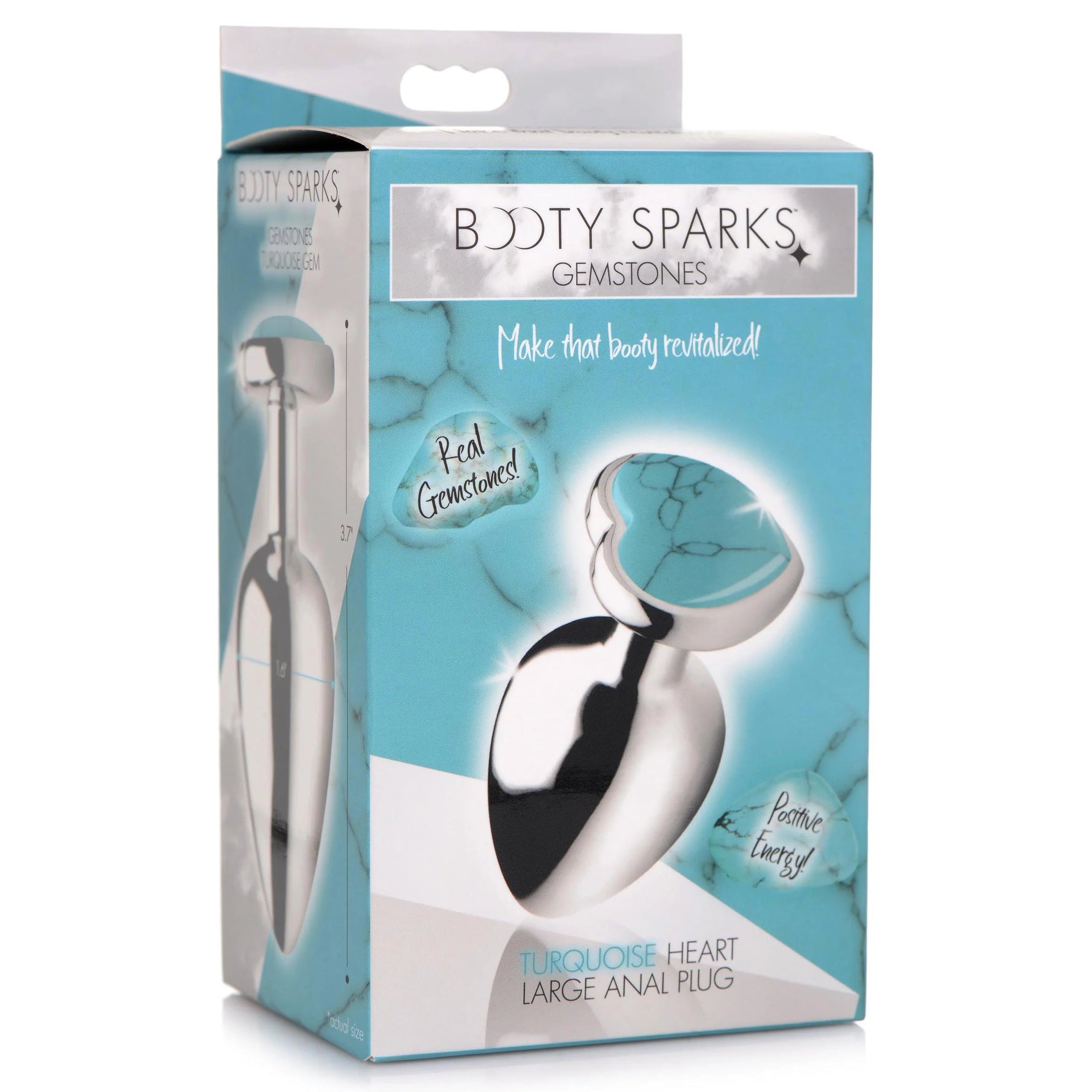 Booty Sparks Gemstones Turquoise Heart Anal Plug