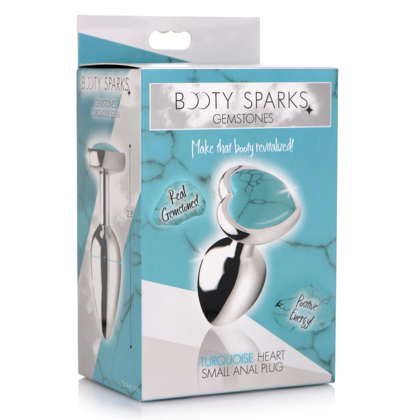 Booty Sparks Gemstones Turquoise Heart Anal Plug