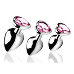 BootySparks Pink Heart Gem Anal Plug Set