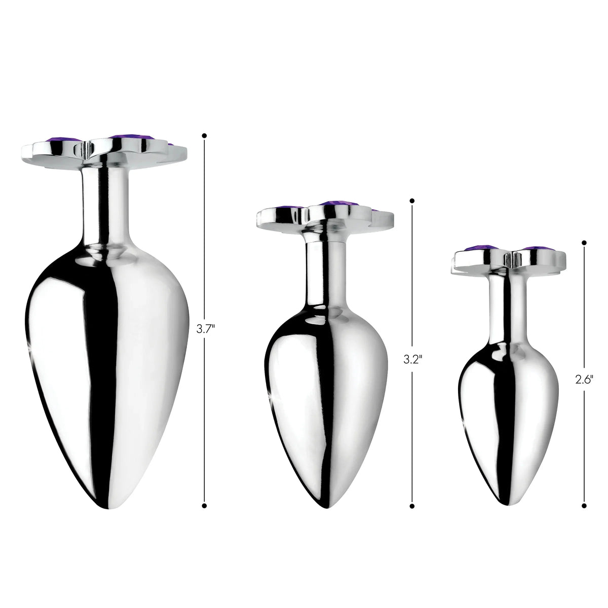 BootySparks Violet Flower Gem Anal Plug Set