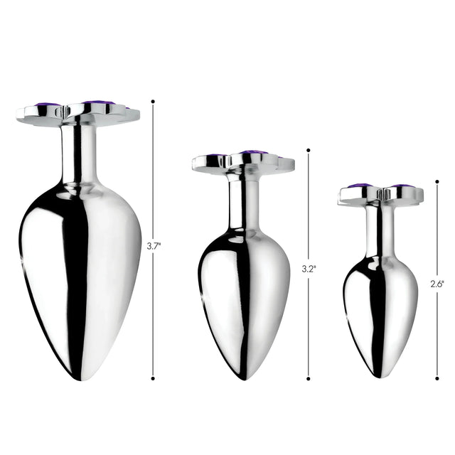 BootySparks Violet Flower Gem Anal Plug Set