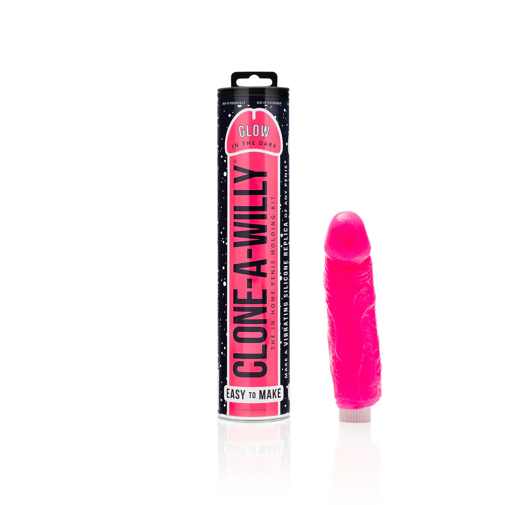 Clone-A-Willy Kit Vibrating Glow in the Dark in Hot Pink