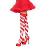 Candy Cane Thigh High Stockings