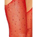 Casey Rhinestone Fishnet Suspender Pantyhose