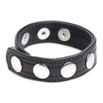Cock Ring Blue Studded Leather Speed Snap-On Ring