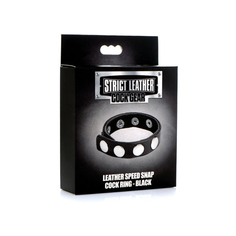 Cock Ring Blue Studded Leather Speed Snap-On Ring