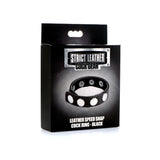 Cock Ring Blue Studded Leather Speed Snap-On Ring