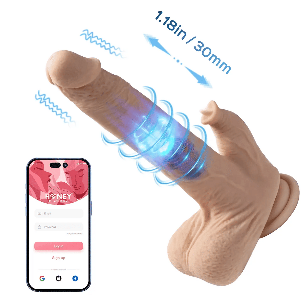 Colter App Controlled Realistic Thrusting Dildo Vibrator with Clit Licker