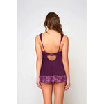 Cross Dye Lace & Microfiber Babydoll & G-String