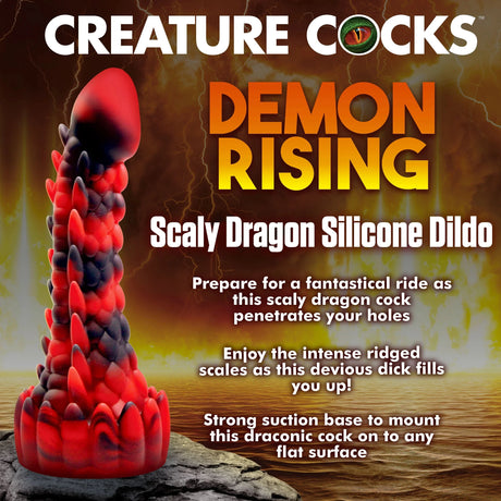 Demon Rising Scaly Dragon Silicone Dildo