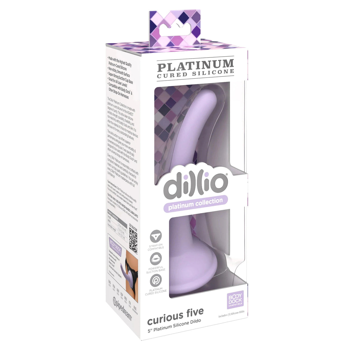 Dillio Curious Five 5 Inch Platinum Silicone Dildo - Purple