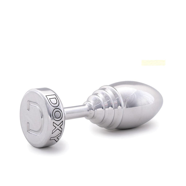 Doxy Ribbed Weighted Metal Butt Plug