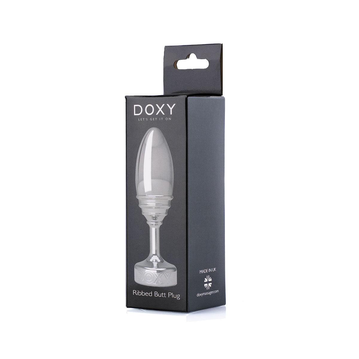 Doxy Ribbed Weighted Metal Butt Plug