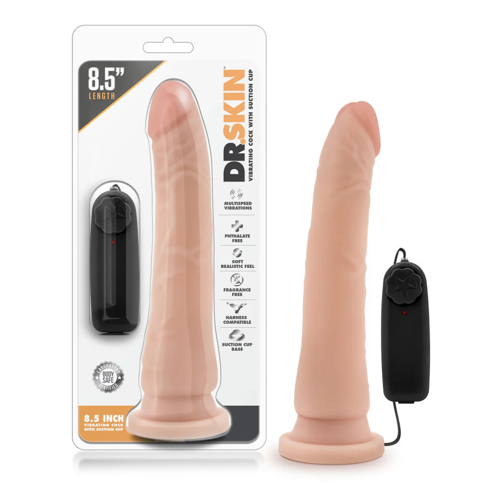 Dr. Skin 8.5 Inch Vibrating Realistic Dildo with Suction Cup